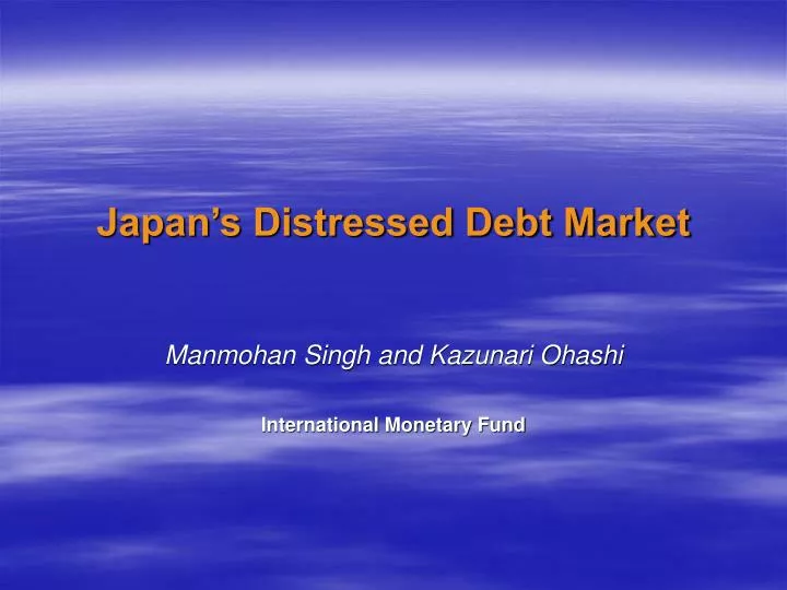 japan s distressed debt market