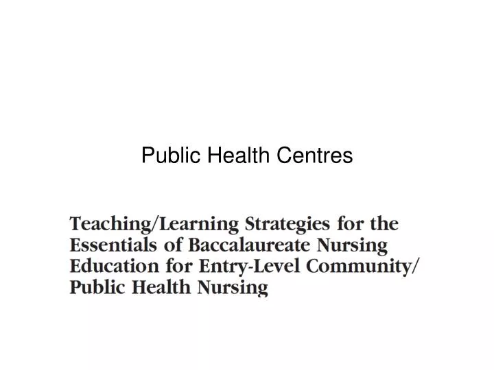 public health centres