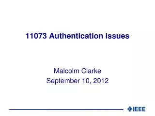 11073 Authentication issues