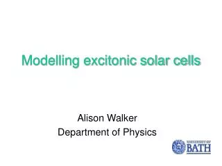 Modelling excitonic solar cells