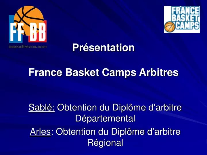 pr sentation france basket camps arbitres