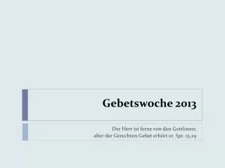 gebetswoche 2013