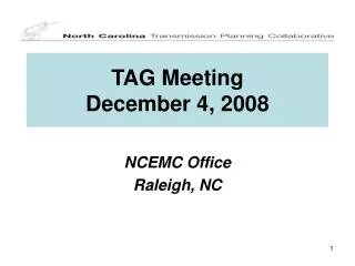 TAG Meeting December 4, 2008