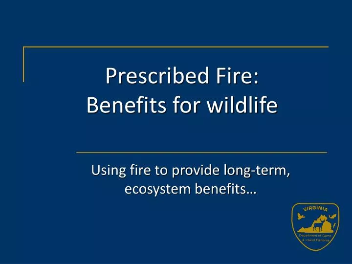 prescribed fire benefits for wildlife