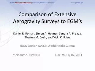 IUGG Session G06S3: World Height System