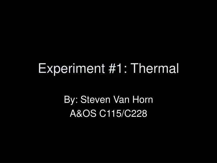 experiment 1 thermal