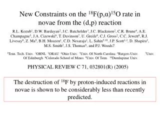 New Constraints on the 18 F(p,?) 15 O rate in novae from the (d,p) reaction