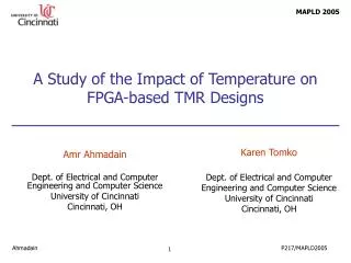 A Study of the Impact of Temperature on FPGA-based TMR Designs