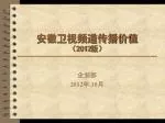 安徽卫视频道传播价值 （ 2012 版） - slide 1