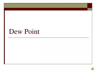 Dew Point