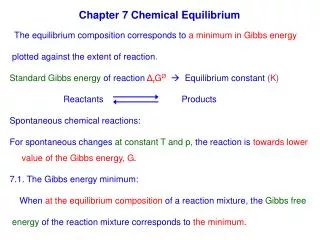 Chapter 7 Chemical Equilibrium