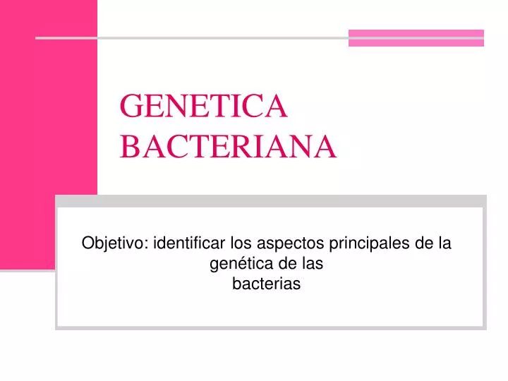 genetica bacteriana
