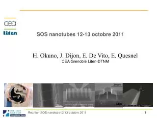 SOS nanotubes 12-13 octobre 2011