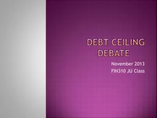 Debt Ceiling Debate