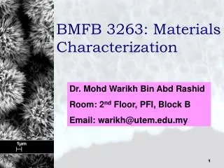 BMFB 3263: Materials Characterization