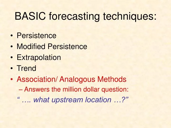 basic forecasting techniques
