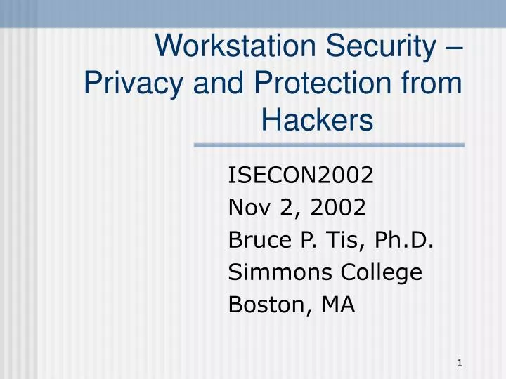 workstation security privacy and protection from hackers