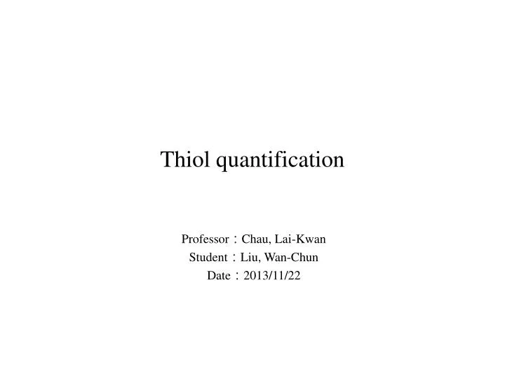 thiol quantification
