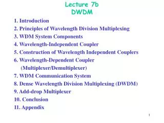 Lecture 7b DWDM