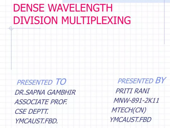 dense wavelength division multiplexing