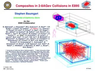 Composites in 2-8AGev Collisions in E895