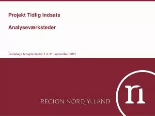 projekt tidlig indsats analysev rksteder
