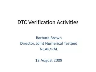 DTC Verification Activities