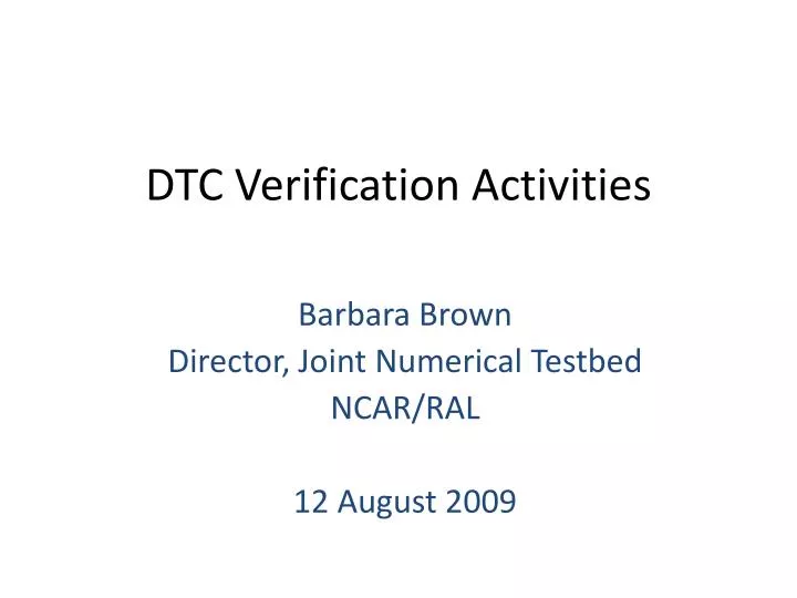 dtc verification activities
