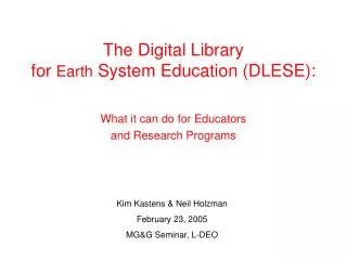 The Digital Library for Earth System Education (DLESE):