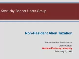 Non-Resident Alien Taxation