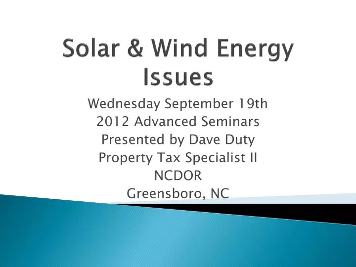 solar wind energy issues