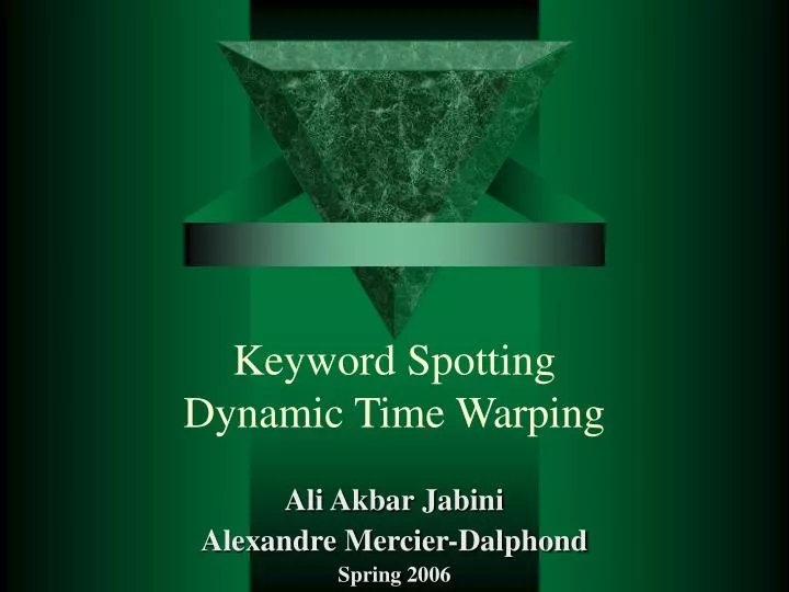 keyword spotting dynamic time warping