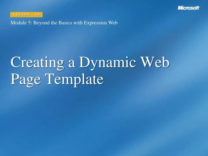 creating a dynamic web page template