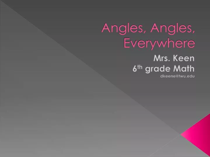 angles angles everywhere