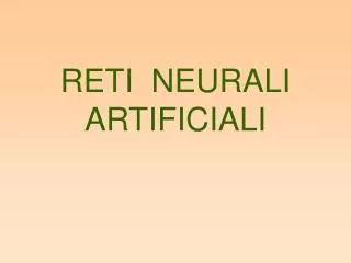reti neurali artificiali