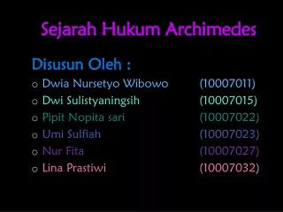sejarah hukum archimedes