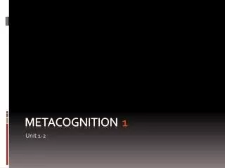 metacognition 1