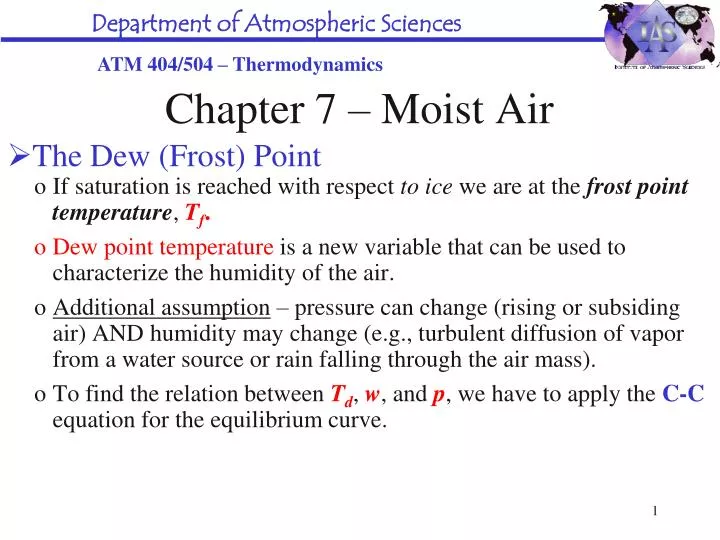 chapter 7 moist air