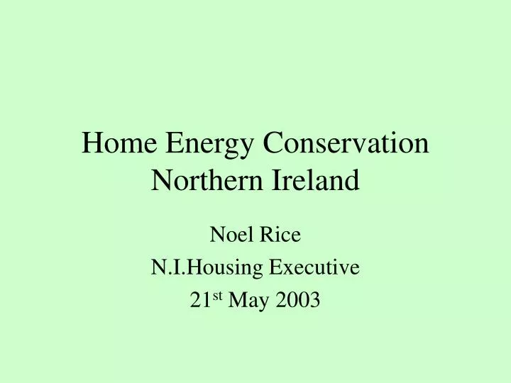 home energy conservation northern ireland