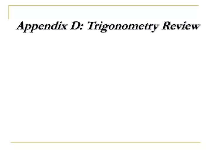 appendix d trigonometry review