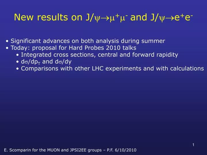 new results on j and j e e