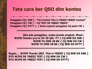 tata cara ber qso dlm kontes
