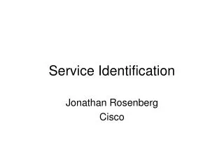 Service Identification