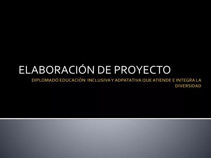 elaboraci n de proyecto