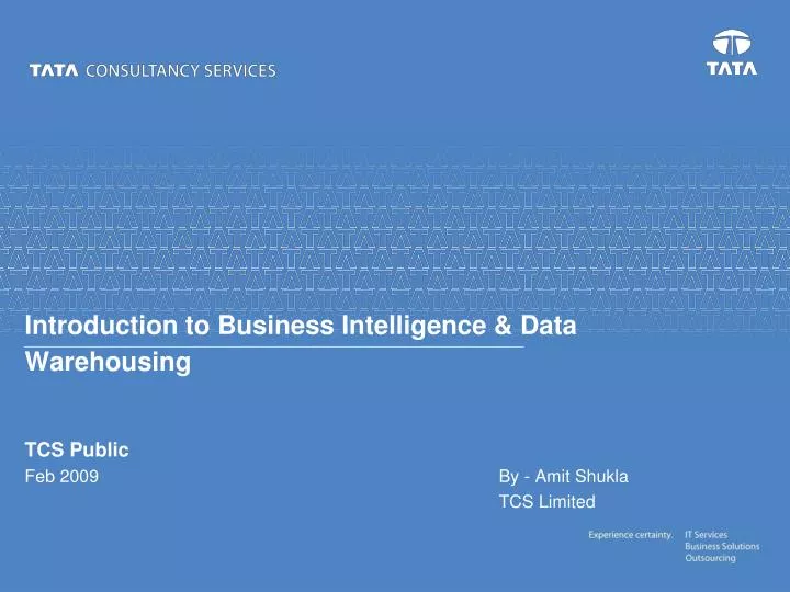 introduction to business intelligence data warehousing