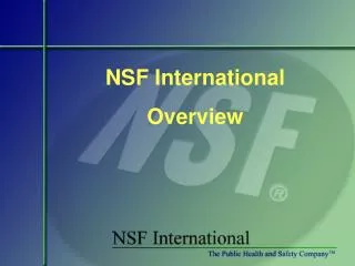 NSF International Overview