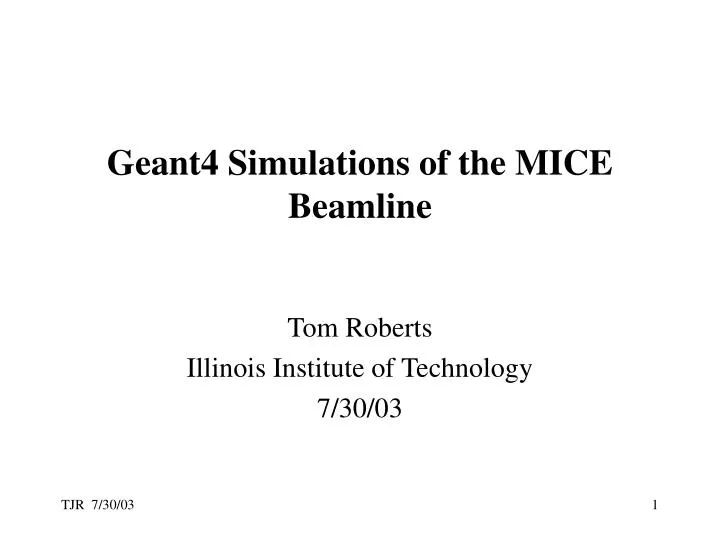 geant4 simulations of the mice beamline
