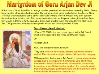 Martyrdom of Guru Arjan Dev Ji