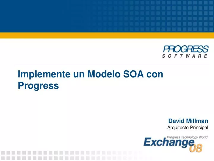 implemente un modelo soa con progress