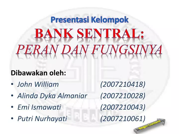 presentasi kelompok bank sentral peran dan fungsinya